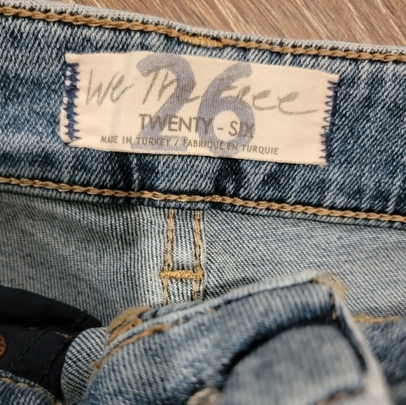 FREE PEOPLE size 26 Denim frayed Straight stretch NWOT - Picture 4 of 6